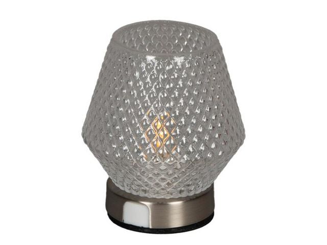 Ljuslykta KONSTSMIDE LED 10x11cm glas